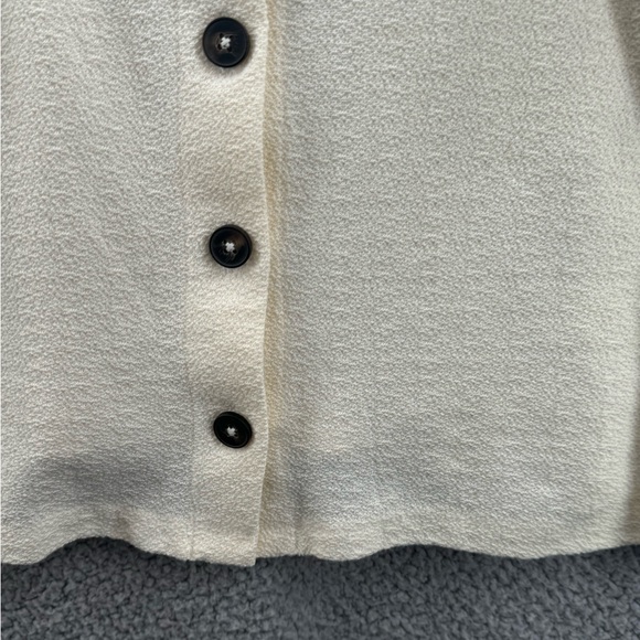 Madewell Square Neck Button Down Puff Sleeves Shirt Textured Size Large - Picture 4 of 10